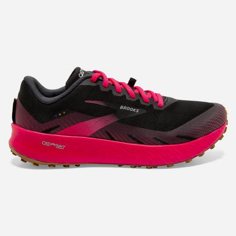 Ténis Brooks Catamount Sapatilhas Trail Running Mulher Pretas/Rosa (68042EHGD)